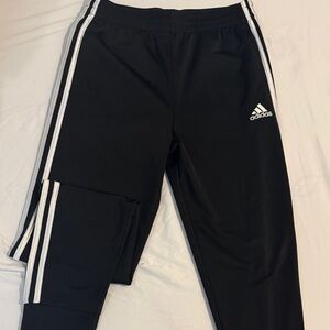 Adidas KidsBlack Joggers with White Stripes